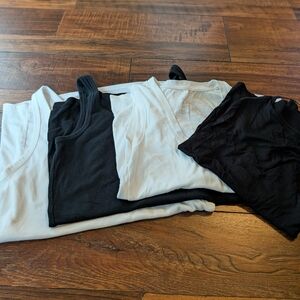4 For $4 Black and White Tank Tops Set